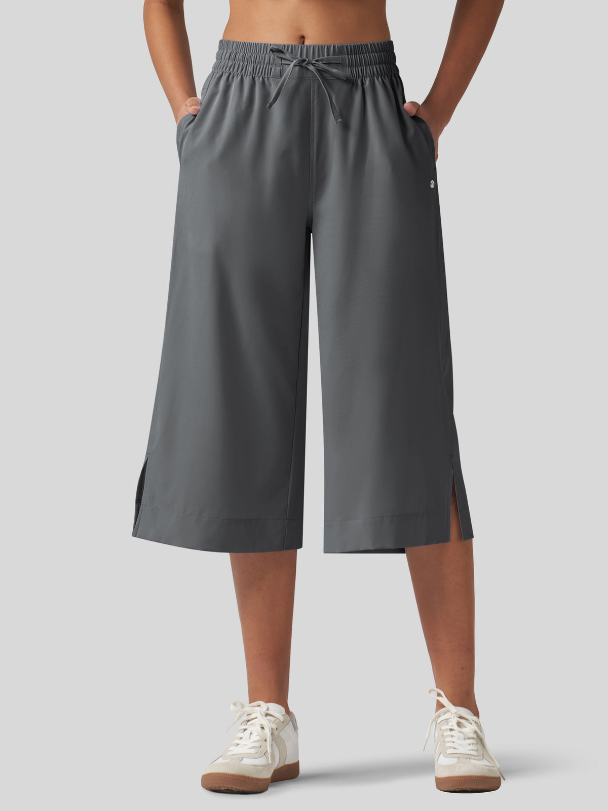 Willit Women's Woven Wide Leg Capris -