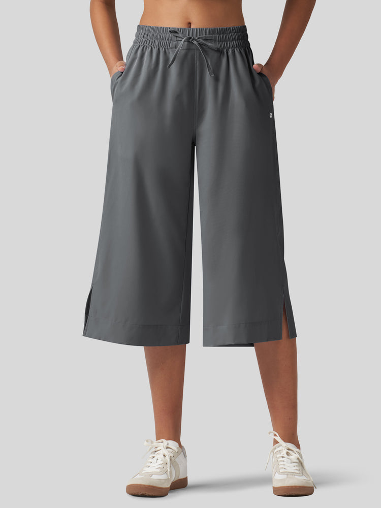 Willit Women's Woven Wide Leg Capris -