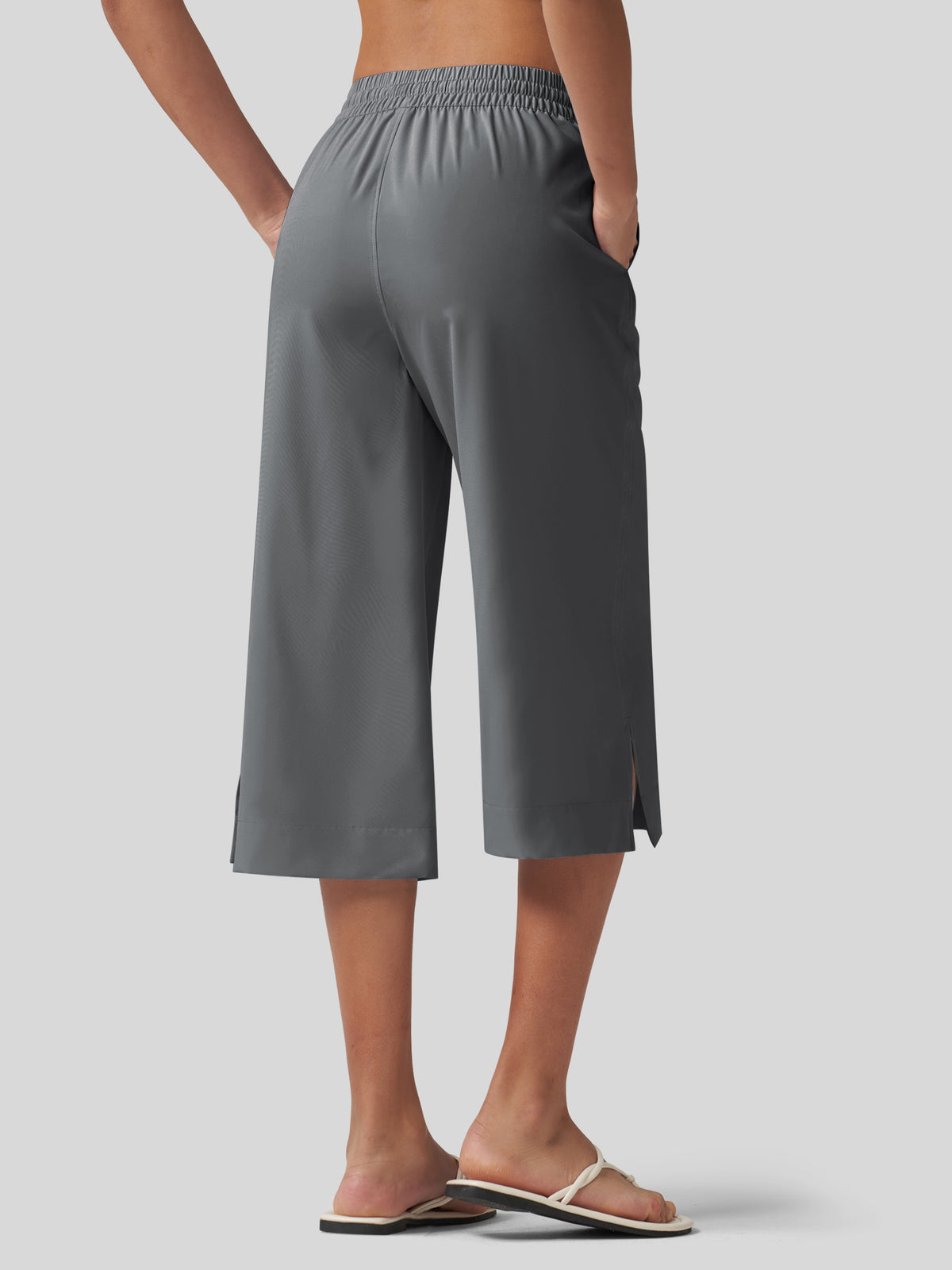 Willit Women's Woven Wide Leg Capris -