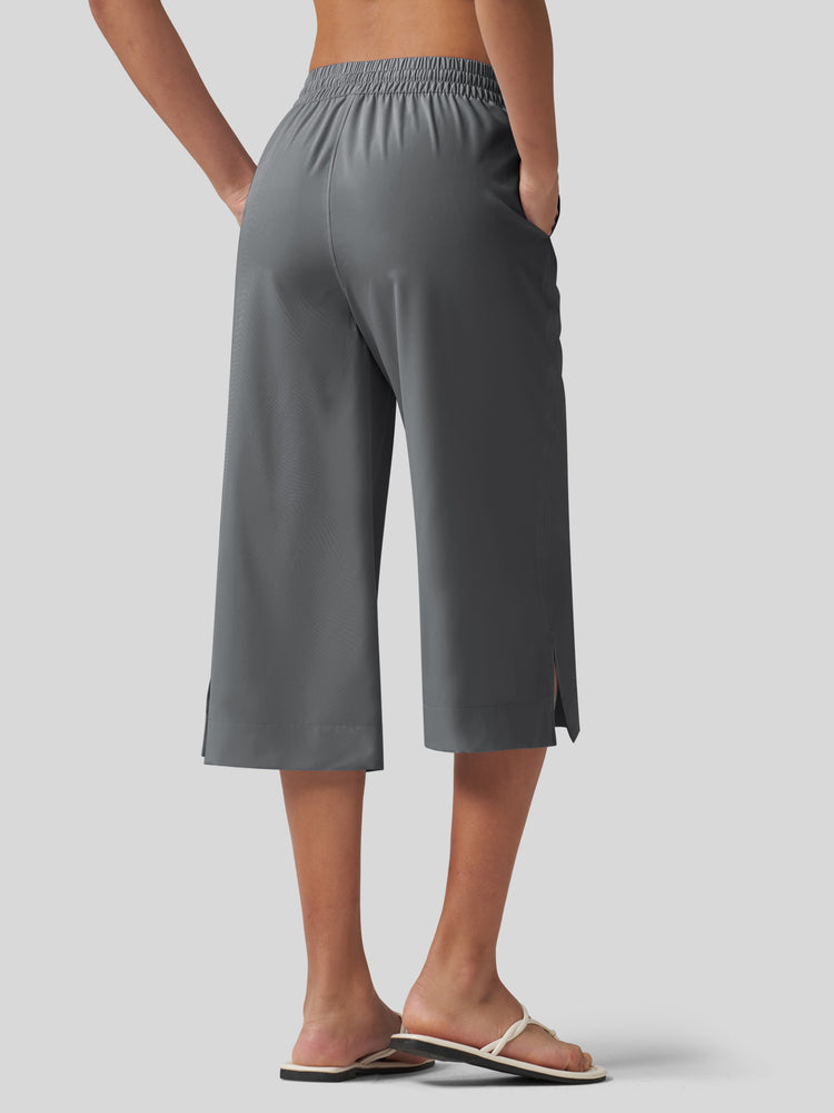 Willit Women's Woven Wide Leg Capris -