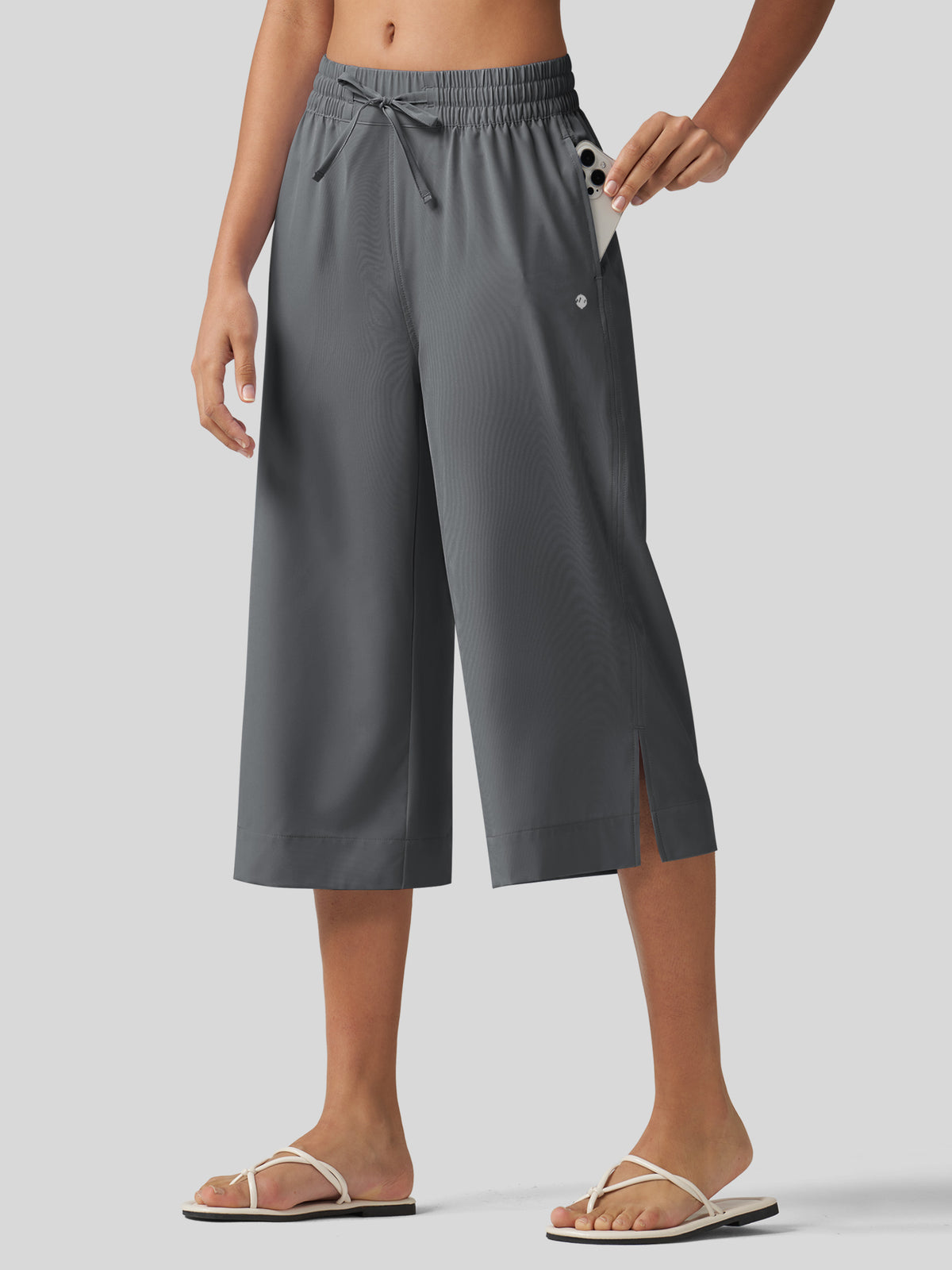 Willit Women's Woven Wide Leg Capris -