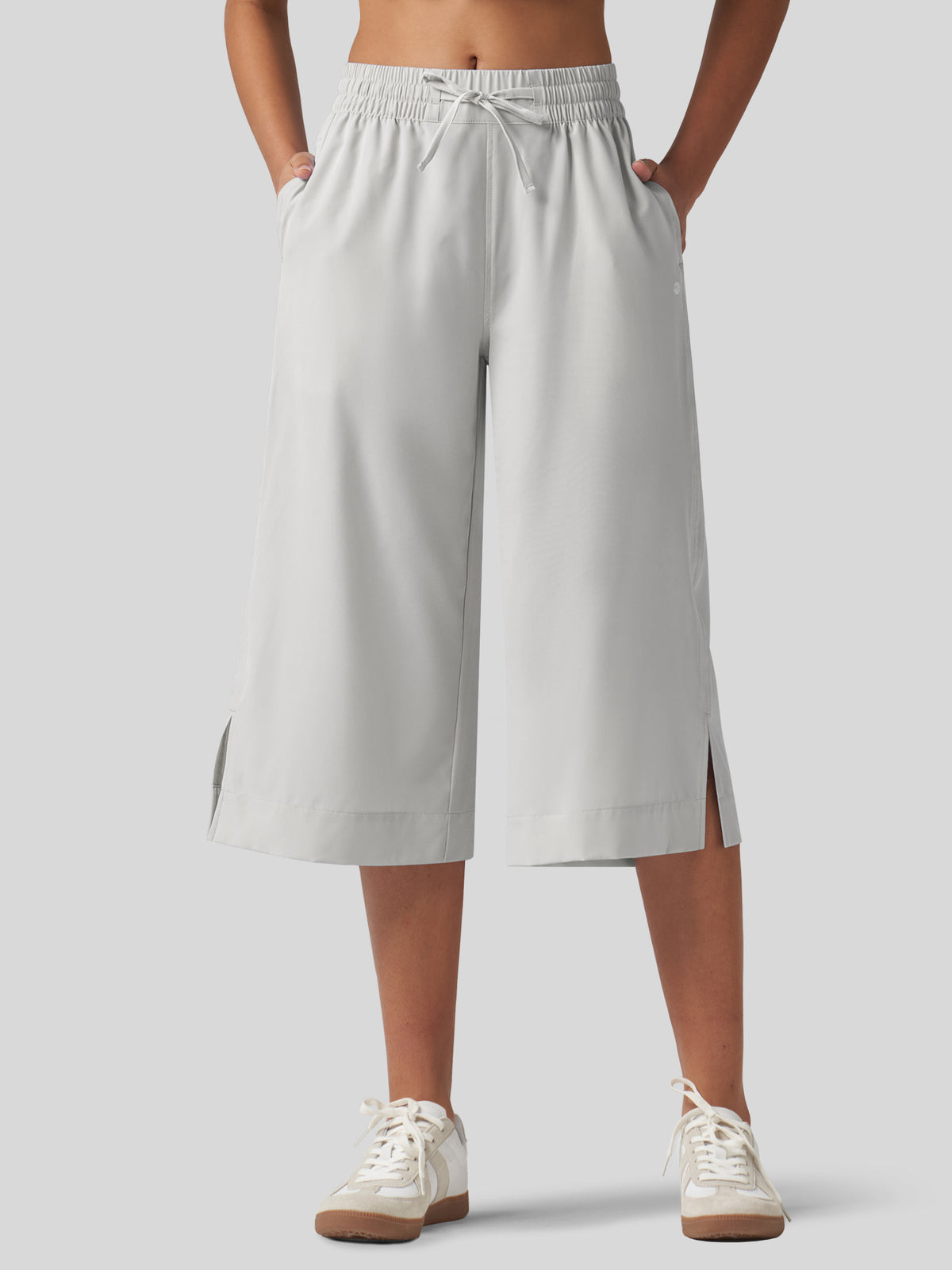 Willit Women's Woven Wide Leg Capris - 