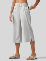 Willit Women's Woven Wide Leg Capris - 