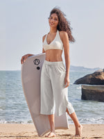 Willit Women's Woven Wide Leg Capris - 