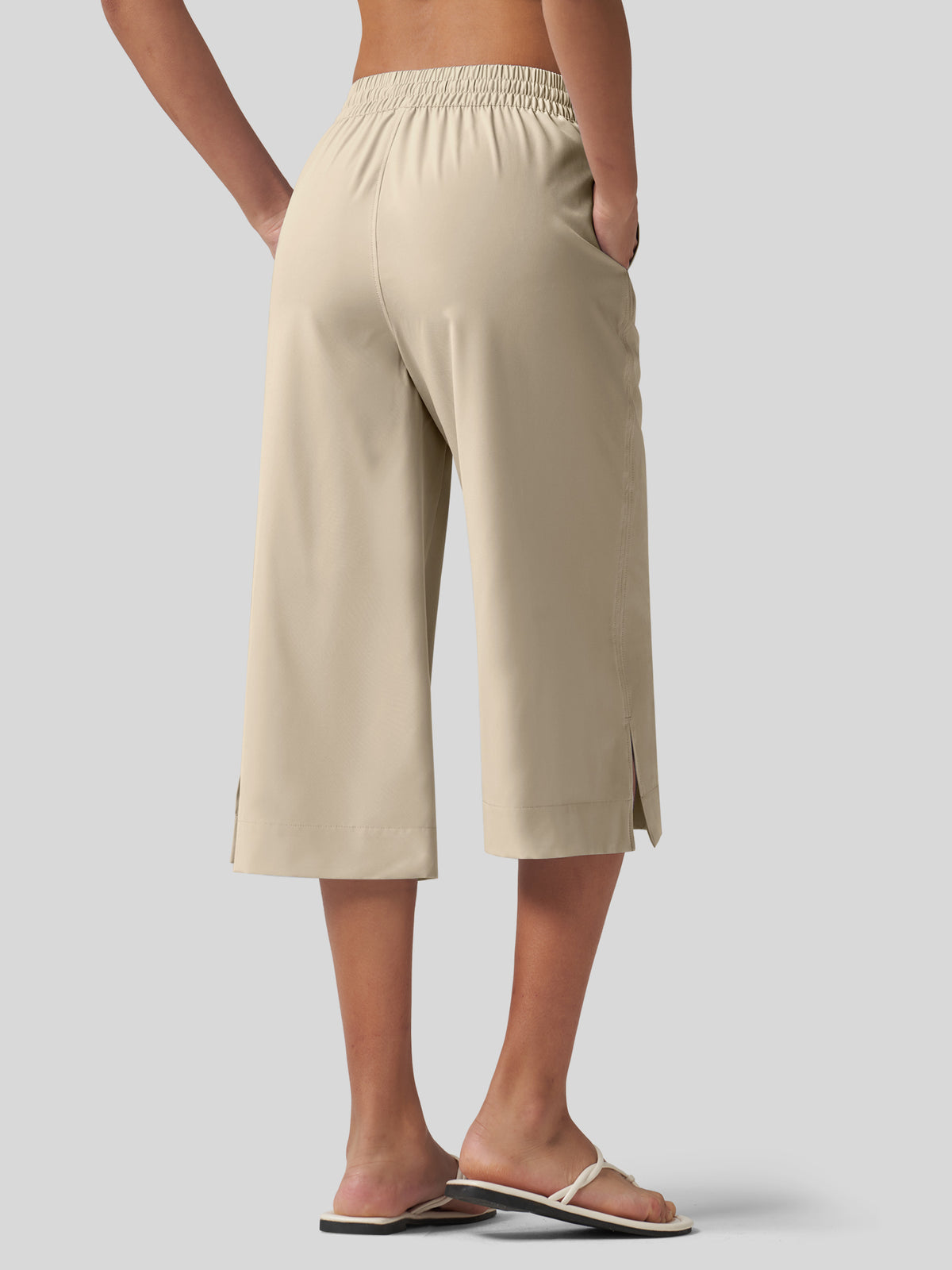 Willit Women's Woven Wide Leg Capris -