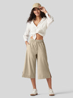 Willit Women's Woven Wide Leg Capris -
