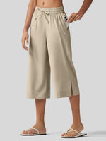 Willit Women's Woven Wide Leg Capris -