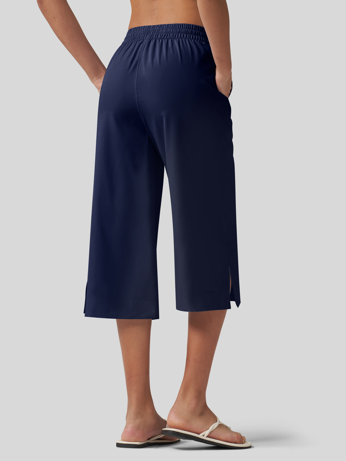 Willit Women's Woven Wide Leg Capris -