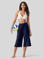 Willit Women's Woven Wide Leg Capris -