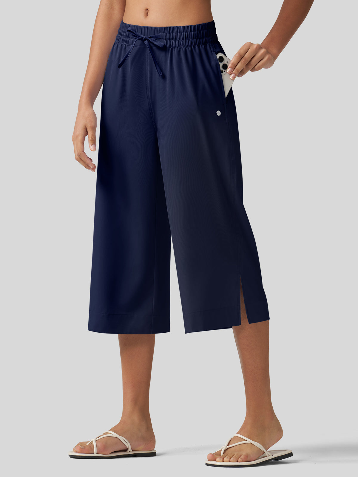 Willit Women's Woven Wide Leg Capris -