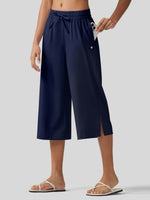 Willit Women's Woven Wide Leg Capris -