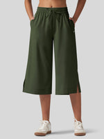Willit Women's Woven Wide Leg Capris 