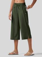Willit Women's Woven Wide Leg Capris 