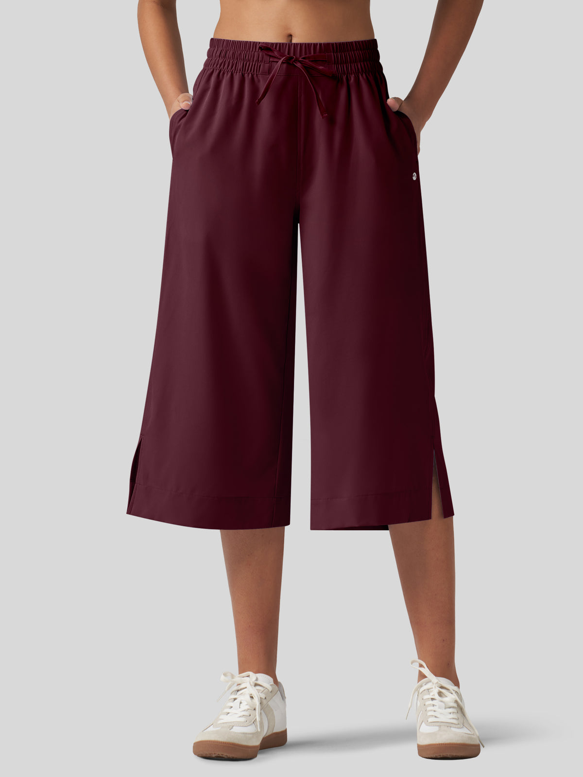 Willit Women's Woven Wide Leg Capris  