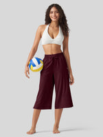 Willit Women's Woven Wide Leg Capris  