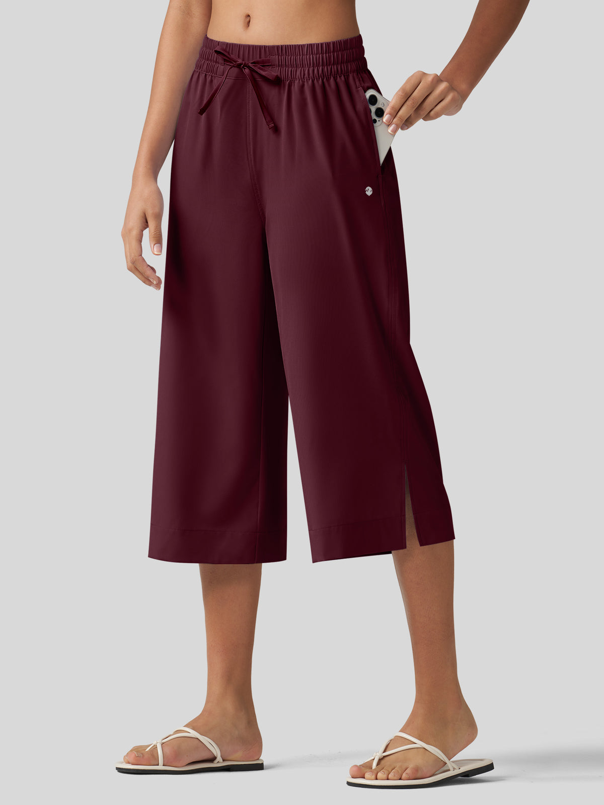 Willit Women's Woven Wide Leg Capris  
