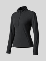 Willit Women's Fleece Half-Zip Pullover Sweatshirt Mid-layer 3D-view 
