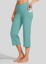 Willit Women's Crossover Yoga Capris 