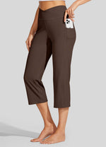 Willit Women's Crossover Yoga Capris 