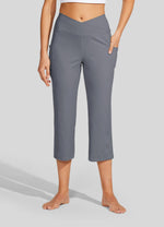 Willit Women's Crossover Yoga Capris 