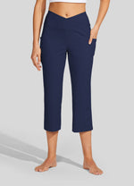 Willit Women's Crossover Yoga Capris 