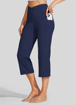 Willit Women's Crossover Yoga Capris 