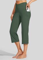 Willit Women's Crossover Yoga Capris 