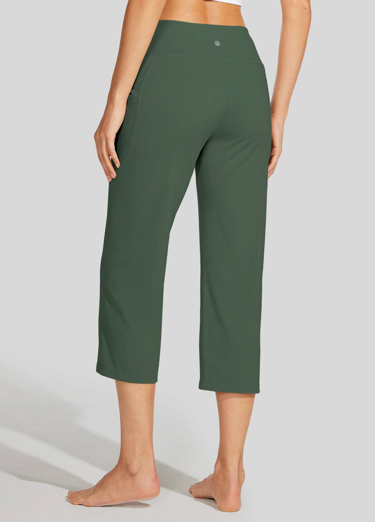 Willit Women's Crossover Yoga Capris 