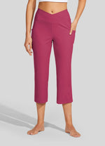 Willit Women's Crossover Yoga Capris 