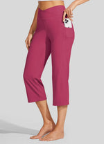Willit Women's Crossover Yoga Capris 