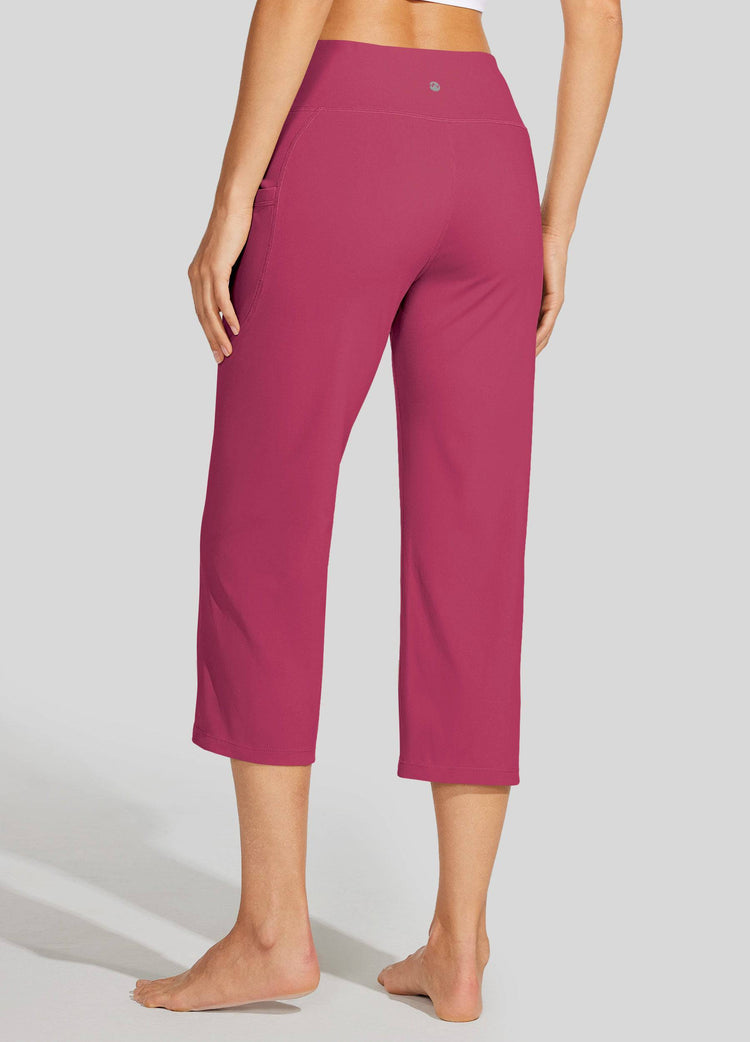 Willit Women's Crossover Yoga Capris 