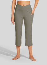 Willit Women's Crossover Yoga Capris 