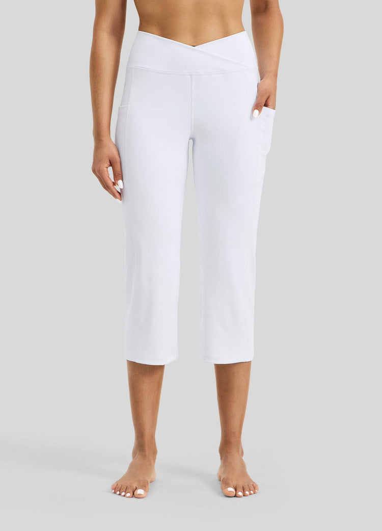 Willit Women's Crossover Yoga Capris 