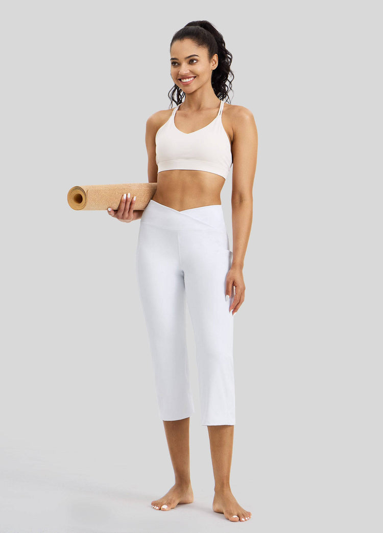 Willit Women's Crossover Yoga Capris 