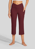 Willit Women's Crossover Yoga Capris 