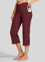 Willit Women's Crossover Yoga Capris 