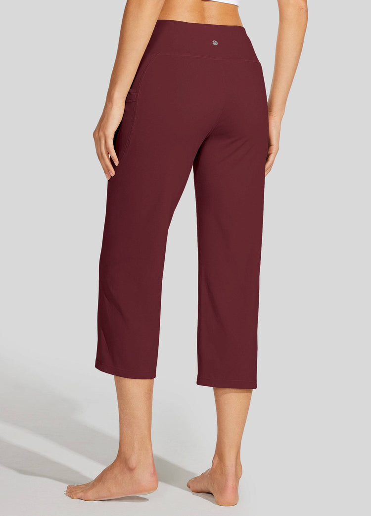 Willit Women's Crossover Yoga Capris 