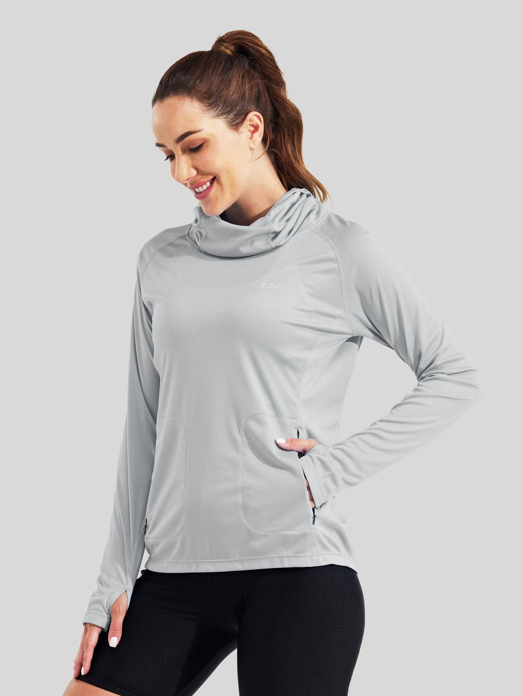 Women's Sun Protection Hoodie Long Sleeve with Face Mask Lightweights 