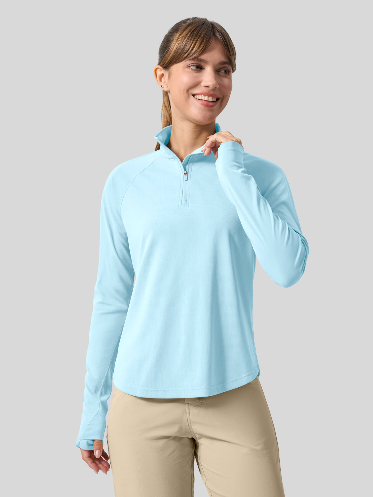 womens upf 50 sun shirt 1/4 zip 