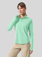 womens upf 50 sun shirt 1/4 zip 