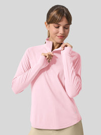 womens upf 50 sun shirt 1/4 zip #light-pink