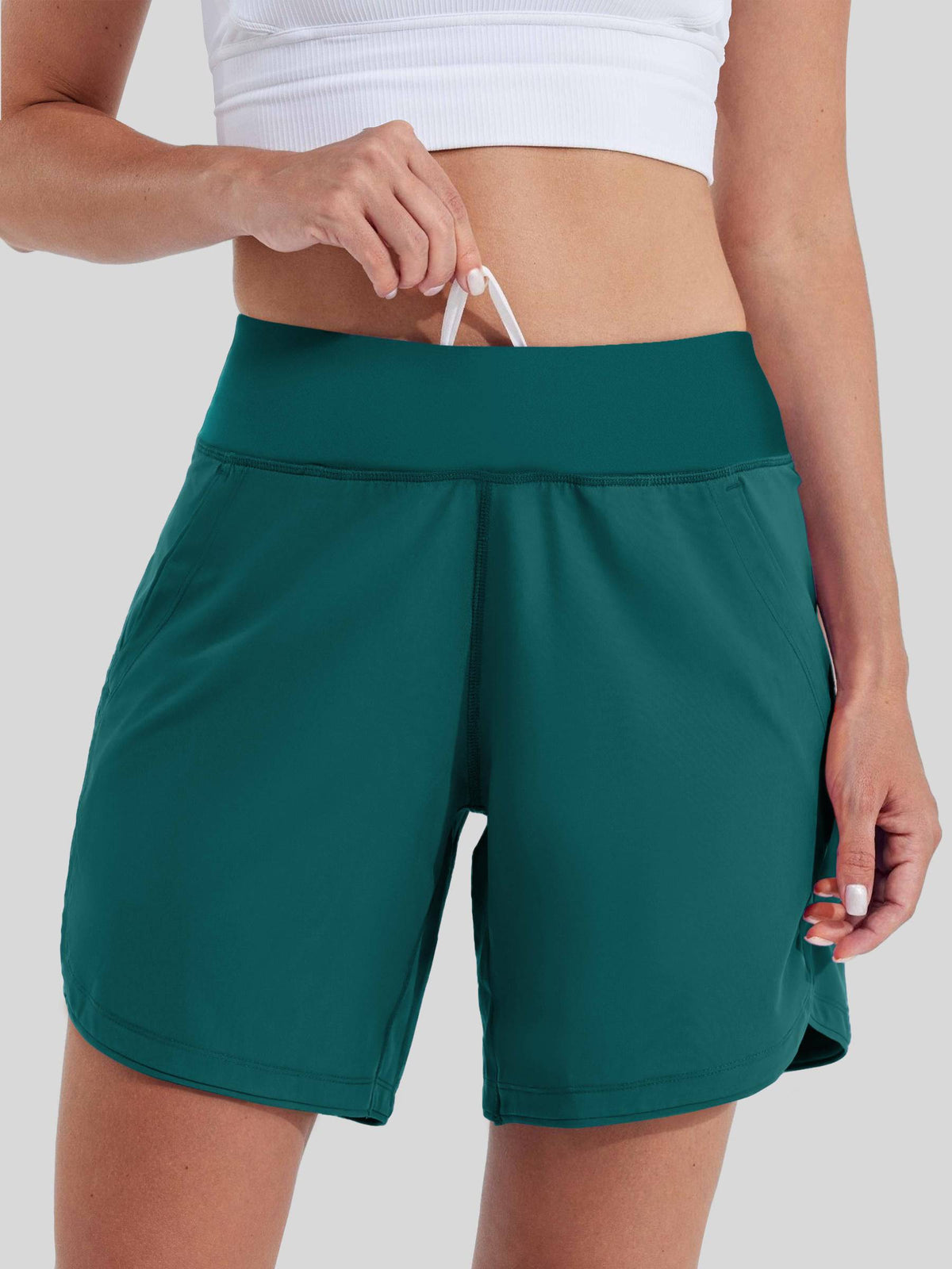Willit Women's High Waist Swim Board Shorts in 