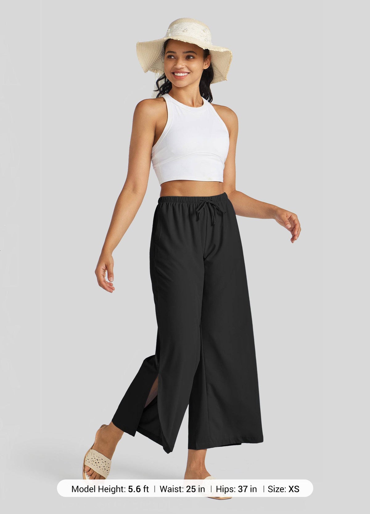 Willit Women's Wide-Leg Cropped Pants 