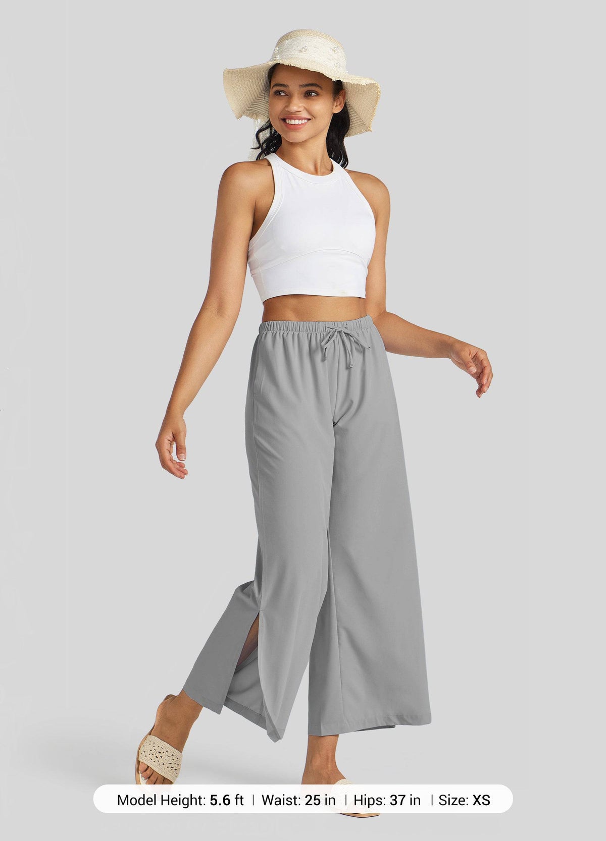 Willit Women's Wide-Leg Cropped Pants 
