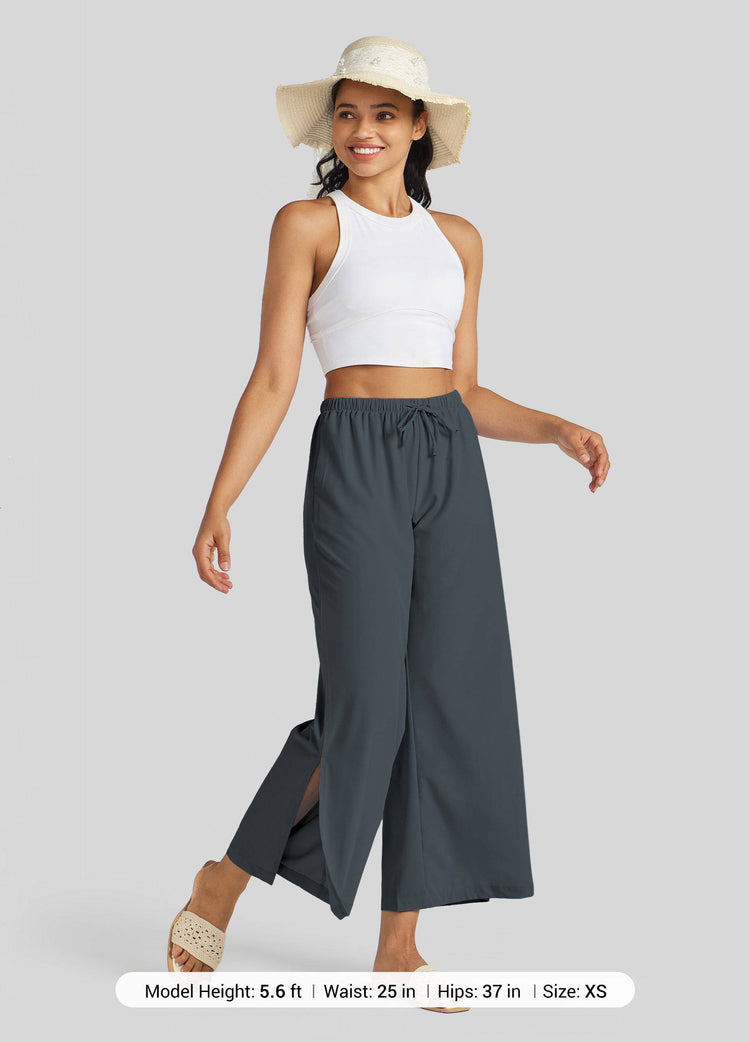 Willit Women's Wide-Leg Cropped Pants 