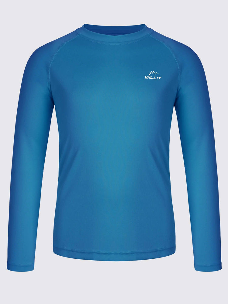 Boy's Long Sleeve Rash Guard Swim Shirts_