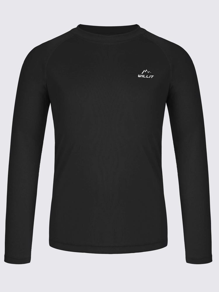 Boy's Long Sleeve Rash Guard Swim Shirts_