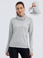 Women's Sun Protection Hoodie Long Sleeve with Face Mask Lightweights 
