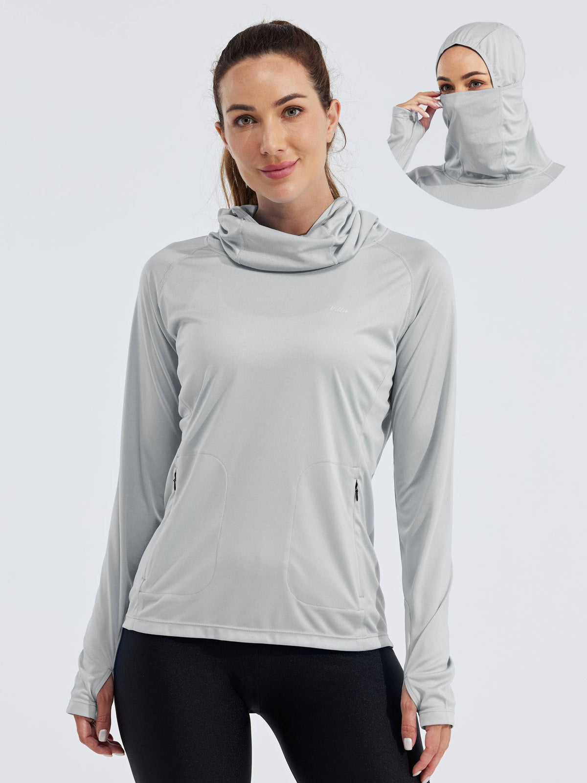 Women's Sun Protection Hoodie Long Sleeve with Face Mask Lightweights 