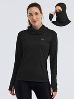 Women's Sun Protection Hoodie Long Sleeve with Face Mask Lightweights 